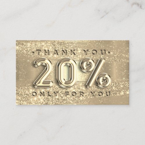 100 Logo QRCODE 20OFF Code Gold Glitter Strokes Business Card