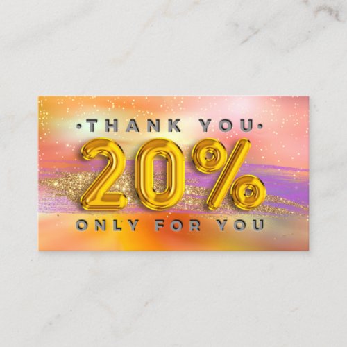100  Logo QRCODE 20OFF Code Gold Holographic Business Card