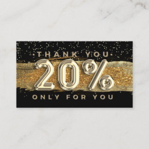100 Logo QRCODE 20%OFF Thank You Black Gold Business Card