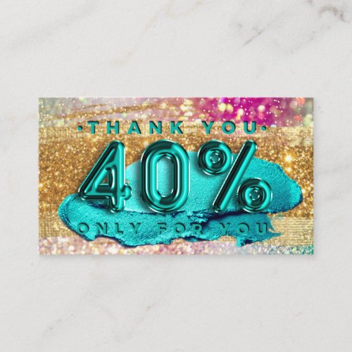 100 Logo QRCODE 40OFF Code Gold Glitter Holograph Business Card