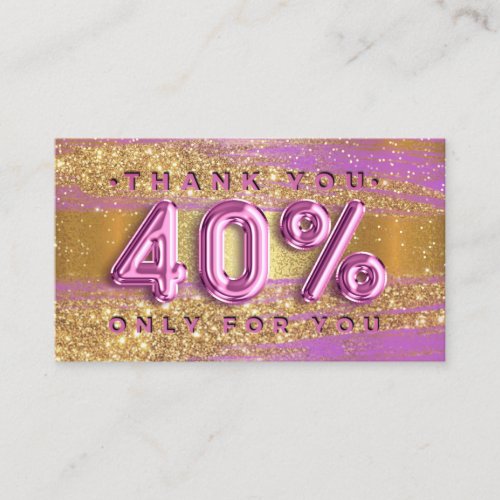 100 Logo QRCODE 40OFF Code Gold Glitter Pink Lux Business Card