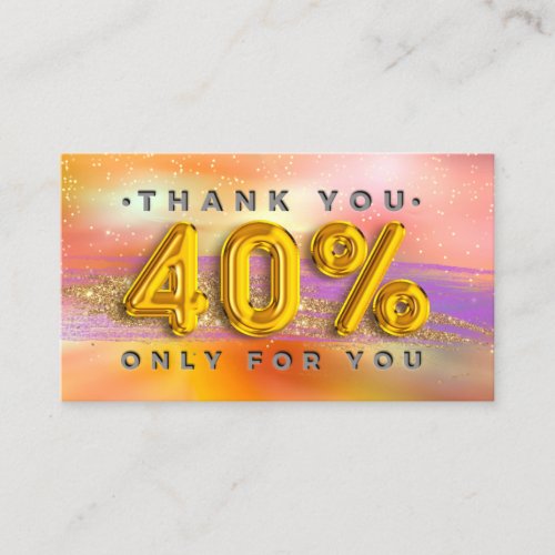 100  Logo QRCODE 40OFF Code Gold Holographic Business Card