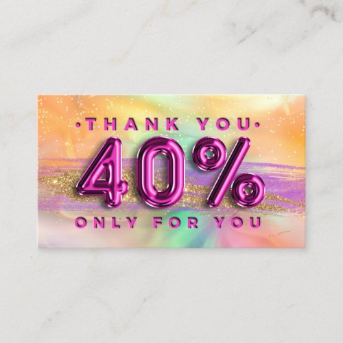 100  Logo QRCODE 40OFF Thank Pinky Holographic Business Card