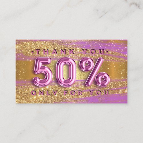 100 Logo QRCODE 50OFF Code Gold Glitter Pink Lux Business Card