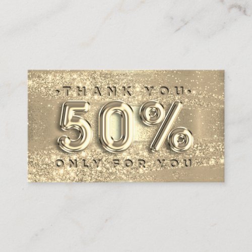 100 Logo QRCODE 50OFF Code Gold Glitter Strokes Business Card