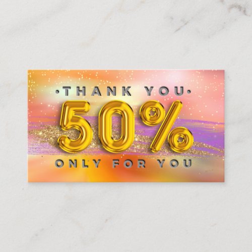 100  Logo QRCODE 50OFF Code Gold Holographic Business Card