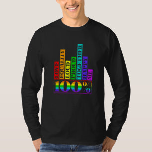 100 Love Equality Retro Rainbow LGBT LGBTQ Pride M T-Shirt