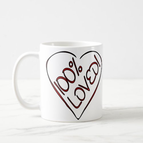 100 Loved Cute Red Heart Show Your Love Coffee Mug