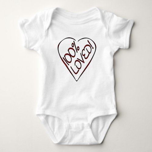 100 Loved Heart Baby One_Piece Baby Bodysuit