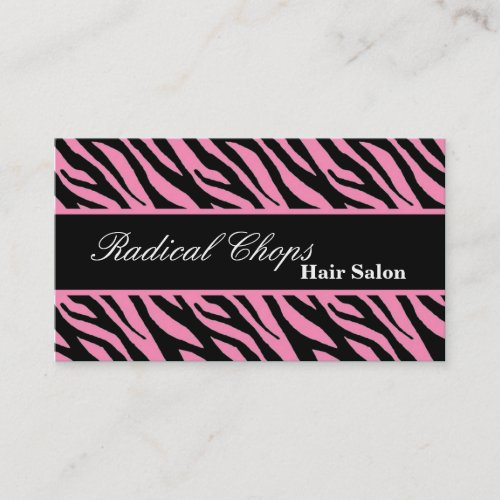 100 LtPink Black Zebra Print Pattern Business Card