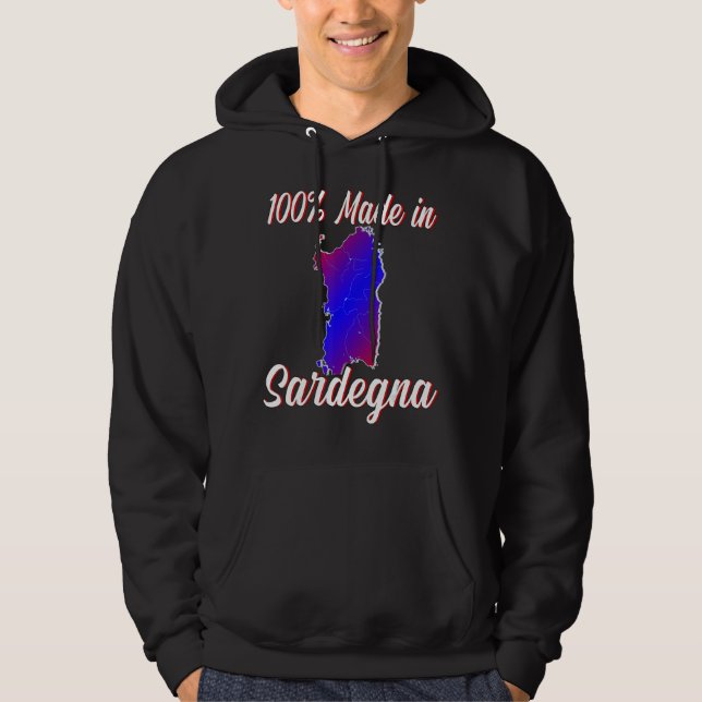 100 Made In Sardinia Italy One Hundred Percent Sar Hoodie (Front)