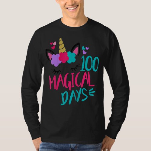 100 Magical Days Cute 100 Days of School Girls Uni T_Shirt