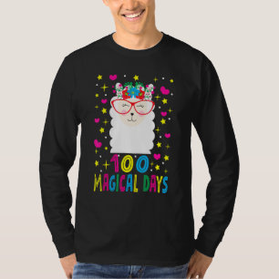 100 Magical Days   Llama Girl Happy 100th Day Of S T-Shirt
