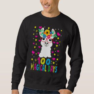 100 Magical Days  Llama Girl Happy 100th Day Of Sc Sweatshirt