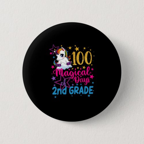 100 Magical days of 2nd Grade Unicorn Button