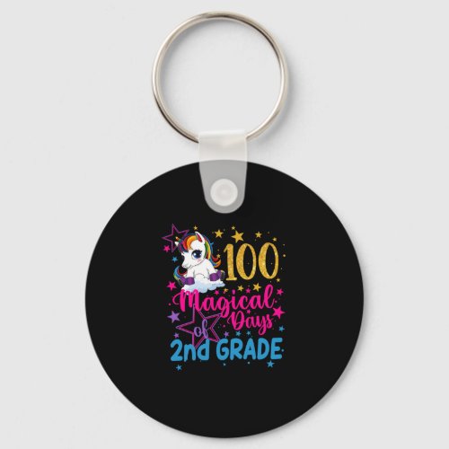 100 Magical days of 2nd Grade Unicorn Keychain