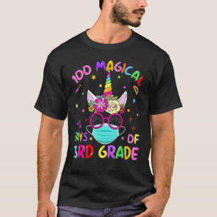 100 Magical Days Of 3rd Grade School Unicorn Mask T-Shirt