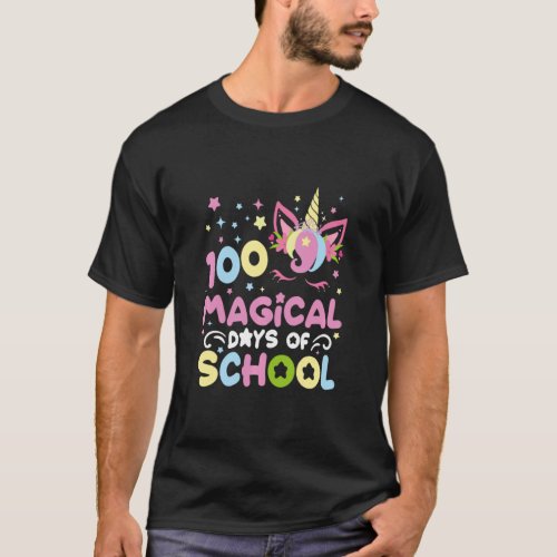 100 Magical Days Of School Cute Unicorn Gift Kids  T_Shirt