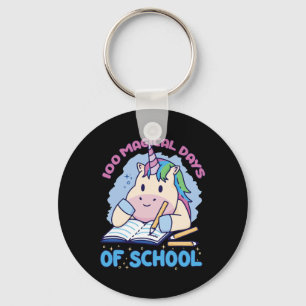 100 Magical Days Of School Unicorn 100 Days Of Sch Keychain