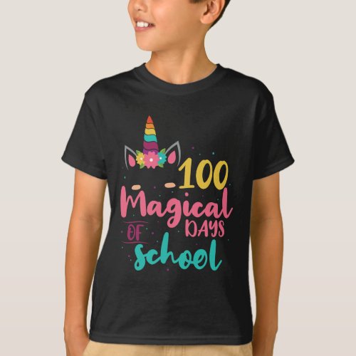 100 Magical Days of School Unicorn Gift Teacher St T_Shirt