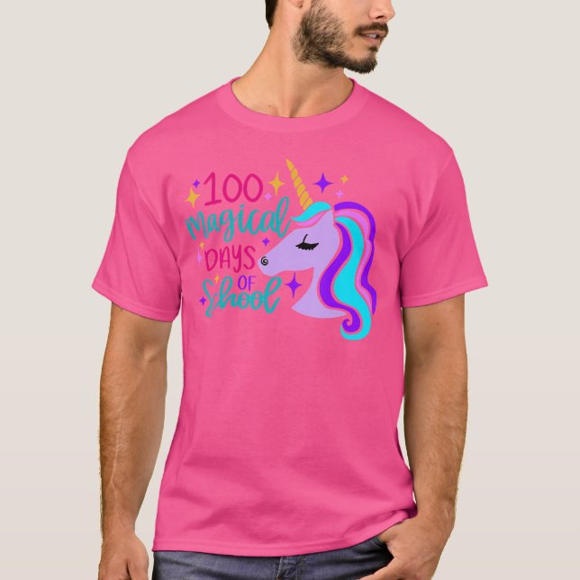 100 Magical Days Of School Unicorn T-Shirt (Front)