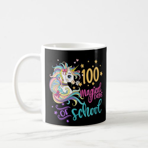 100 Magical Days Of School Unicorn  Teacher Studen Coffee Mug