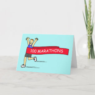 100 Marathon Congratulations for Him Card