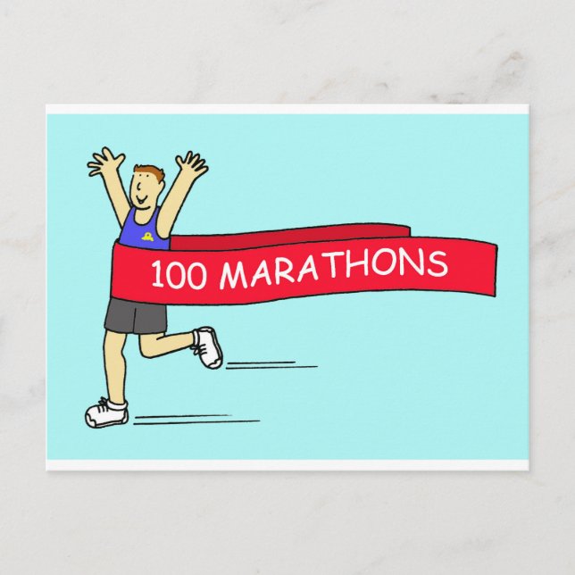 100 Marathon Congratulations for Him Postcard (Front)