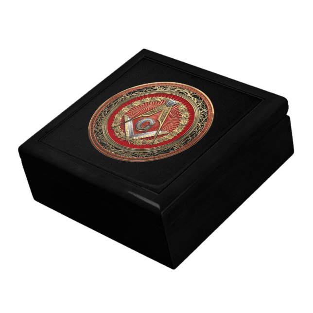 [100] Master Mason - Gold Square & Compasses Gift Box (Side)