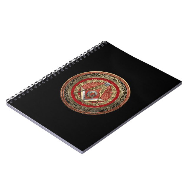 [100] Master Mason - Gold Square & Compasses Notebook (Left Side)