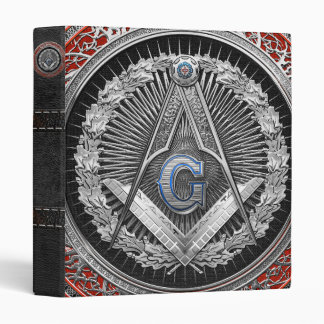 [100] Master Mason - Silver Square & Compasses 3 Ring Binder