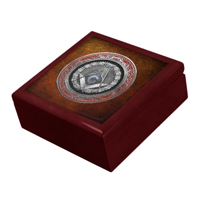 [100] Master Mason - Silver Square & Compasses Gift Box (Side)