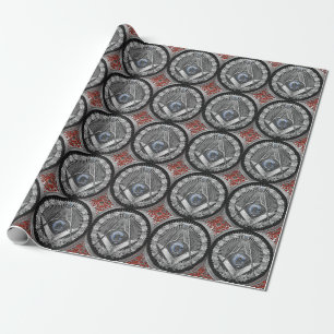 [100] Master Mason - Silver Square & Compasses Wrapping Paper
