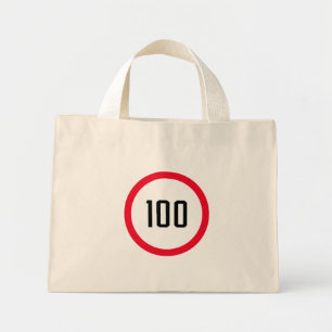 100 Max Speed Limit Red Sign   Tiny Tote Bag