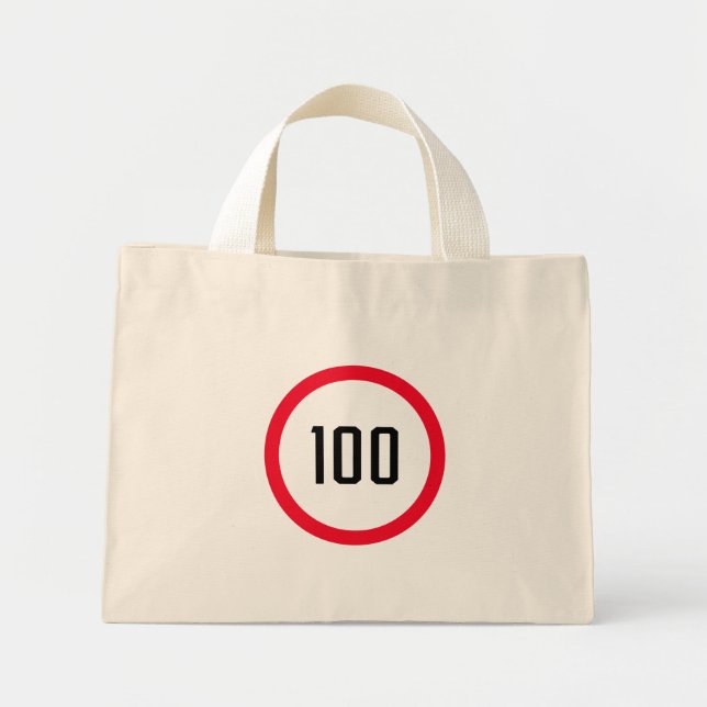 100 Max Speed Limit Red Sign | Tiny Tote Bag (Front)