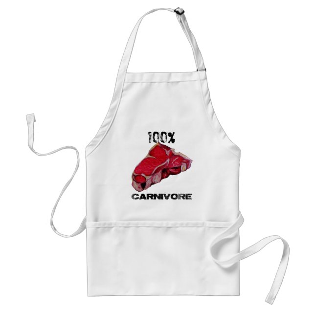 100% Meat Eater - CARNIVORE - Customized Adult Apron (Front)