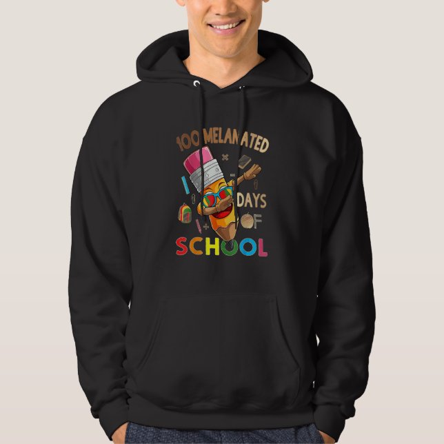 100 Melanated Days Of School African American Dabb Hoodie (Front)