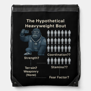 100 Men vs Cool Gorilla Drawstring Bag
