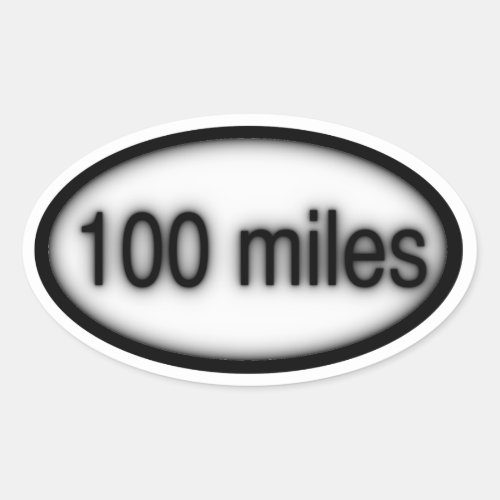 100 miles oval sticker