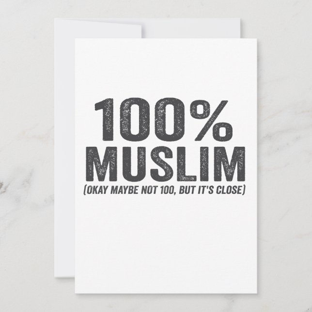 100 Muslim Oky Maybe Not 100 Funny Ramadan Eid  Thank You Card (Front)