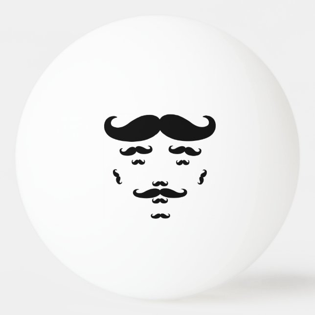 100% Mustache Ping Pong Ball (Back)