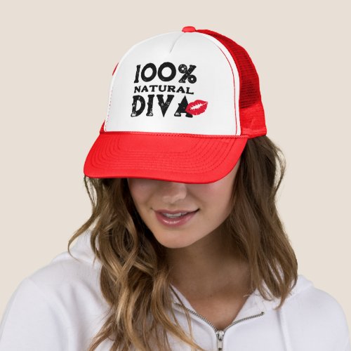 100 Natural Diva Fun Statement Trucker Hat