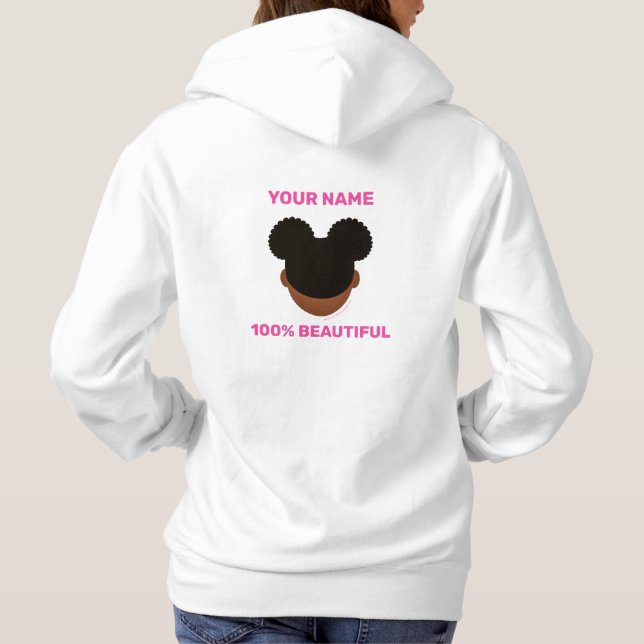 100% Natural Hair Front N Back Hoodie (Back)