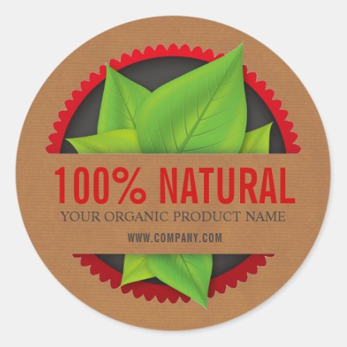 100 Natural Herbal Organic Product Stickers