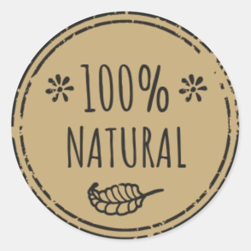 100 Natural Jar Label