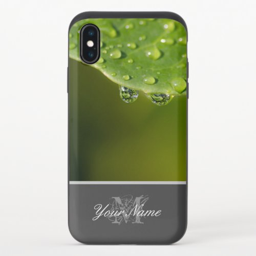 100 natural organic look with raindrops and name iPhone x slider case
