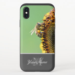 100% natural organic look with sunflower and bee! iPhone x slider case