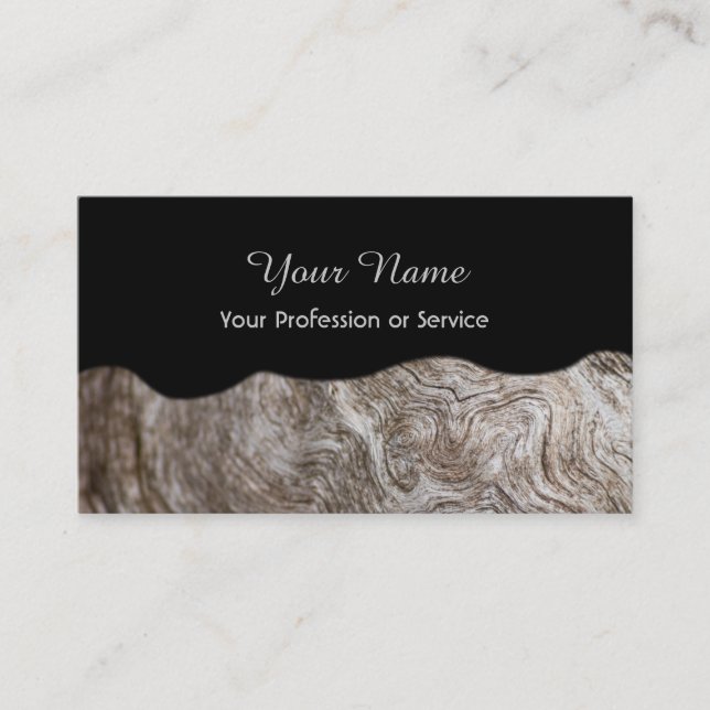 100% natural organic wooden style business card (Front)