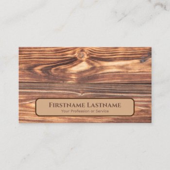 100% Natural Organic Wooden Style Wood Grain Business Card by sunakri at Zazzle