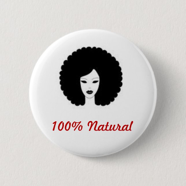 100% Natural Pinback Button (Front)